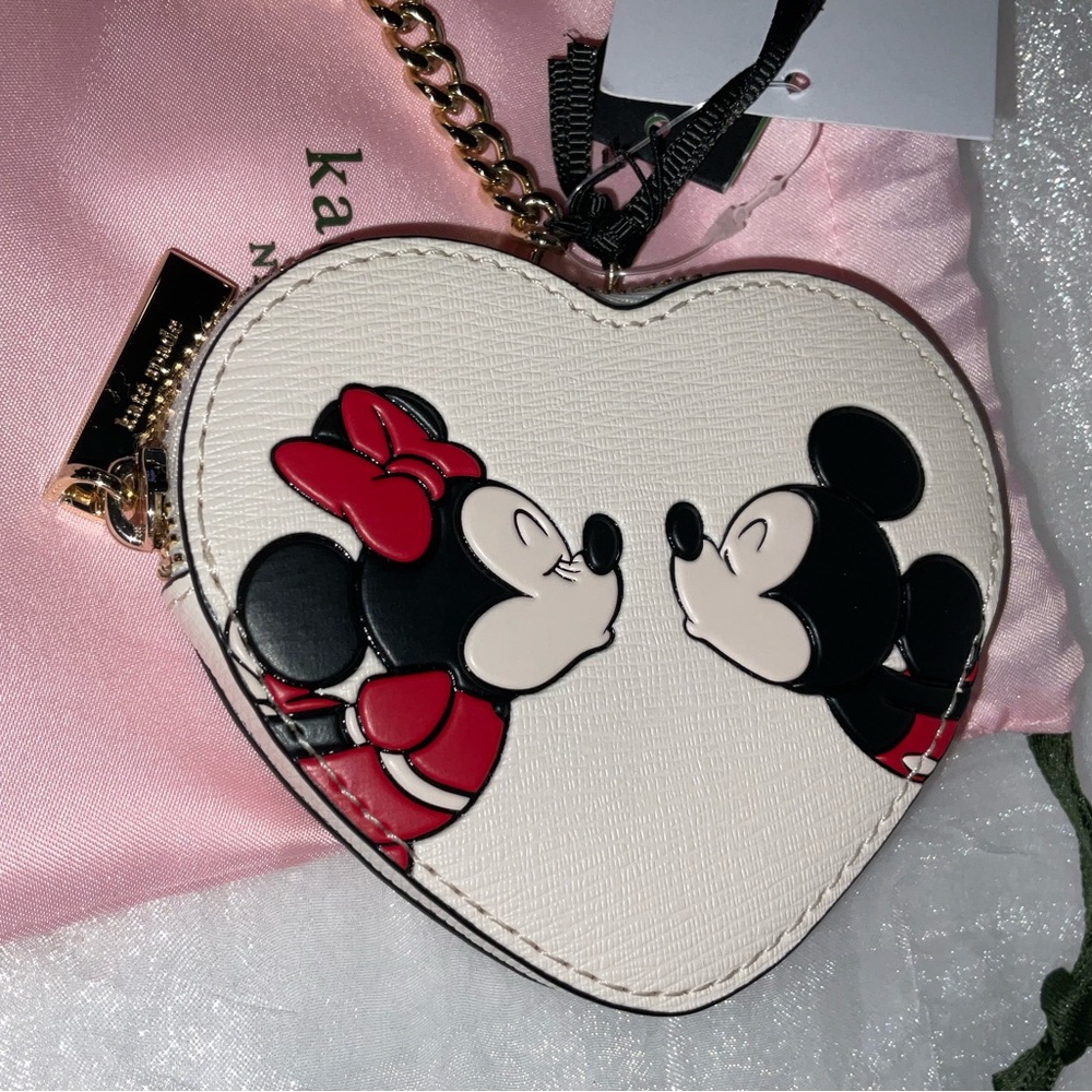 Kate Spade Disney X Mickey and Minnie Keychain Coin Purse, NWT